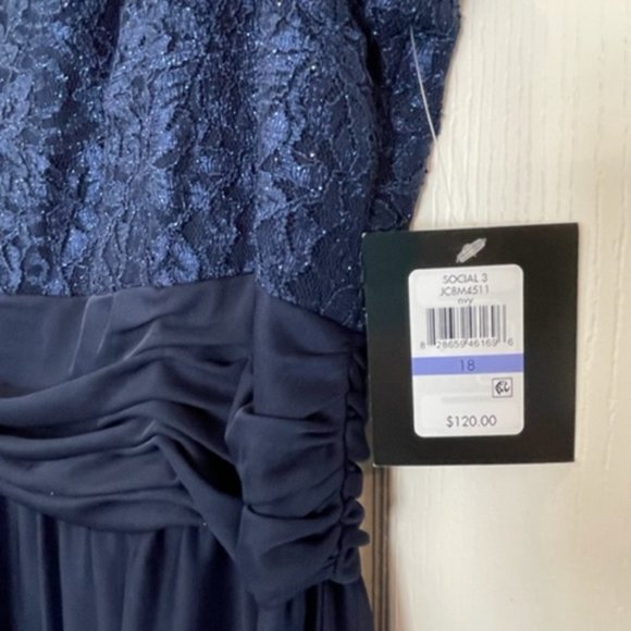 JH Evenings Navy Formal Gown Size 18 NWT - Picture 6 of 9